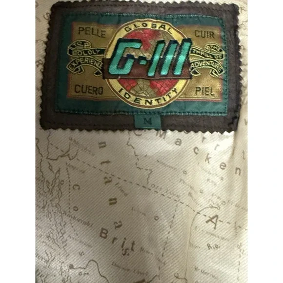 G-III Dark Brown Leather Bomber Jacket Suede-like‎ SZ Medium Aviator - Picture 4 of 10